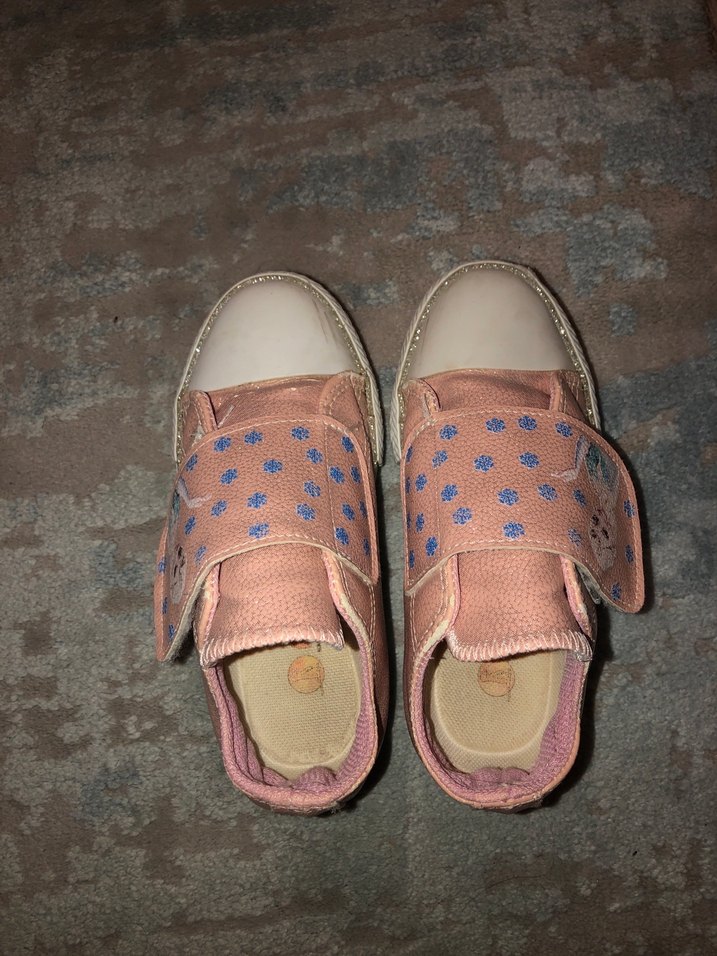 Kız Çocuk Pembe Nakışlı Cırt Cırtlı Spor Ayakkabı - Görsel 2