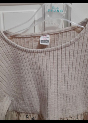 Bej Triko Kumaşlı Uzun Kollu Kız Elbisesi - Görsel 2