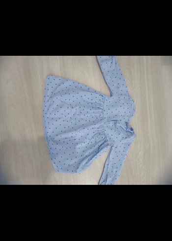 Mavi Puantiyeli Kız Elbisesi - Görsel 5