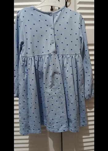 Mavi Puantiyeli Kız Elbisesi - Görsel 2