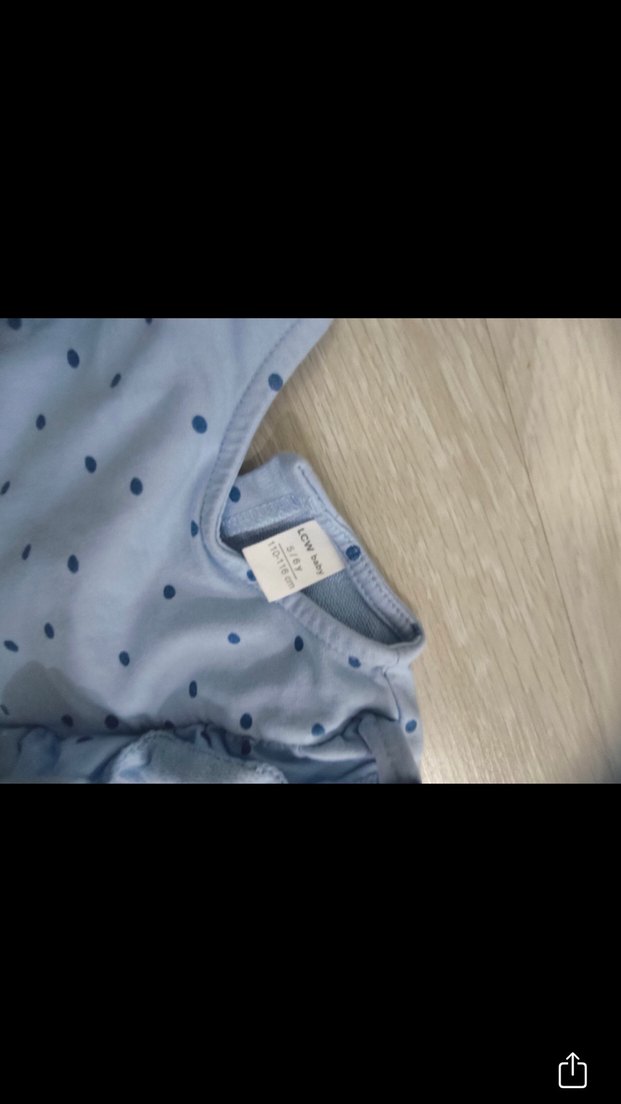 Mavi Puantiyeli Kız Elbisesi - Görsel 3