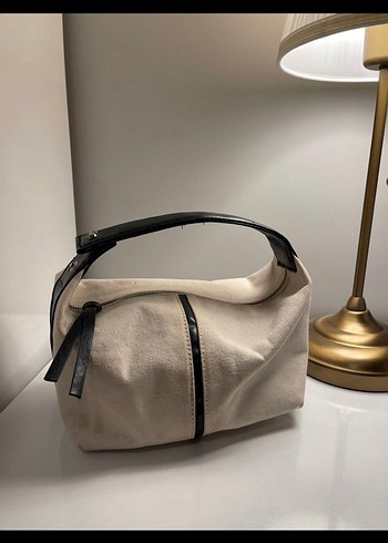 Fermuarlı keten Minimalist Kadın Çanta