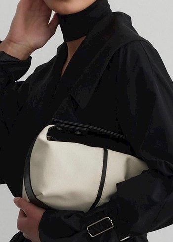 Beden Fermuarlı keten Minimalist Kadın Çanta