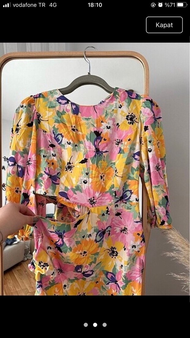 Çiçek Desenli Uzun Bohem Elbise - Görsel 3