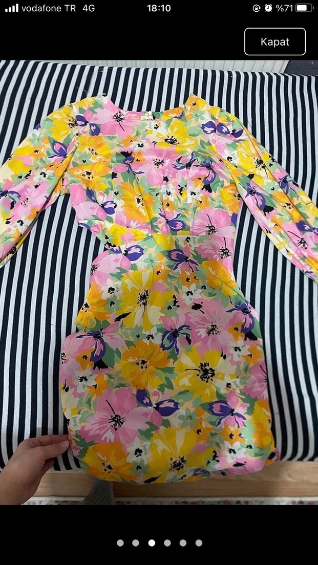 Çiçek Desenli Uzun Bohem Elbise - Görsel 2