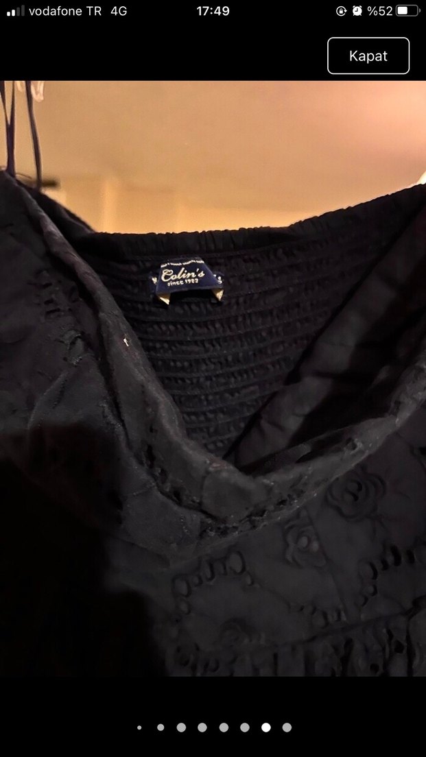 Dantel İşlemeli Lacivert Straplez Midi Elbise - Görsel 5