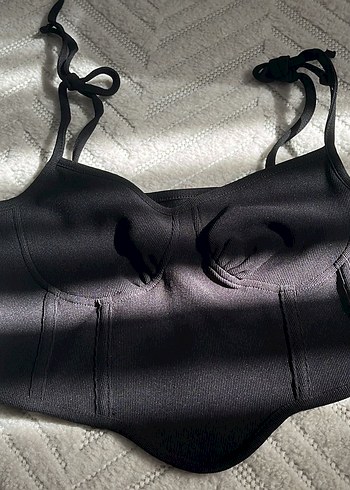 Koton Siyah Örme Strappy Bustier