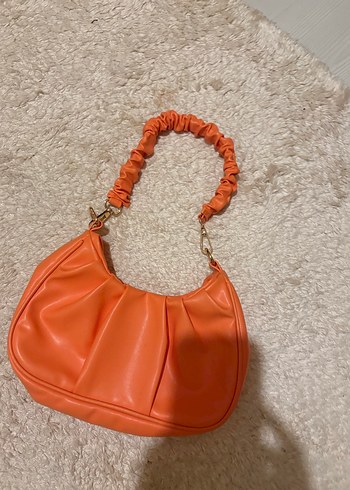 Turuncu Deri Kadın El Çantası - Görsel 3