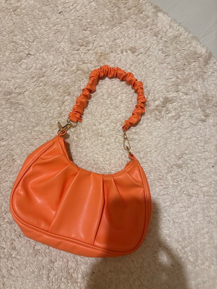 Turuncu Deri Kadın El Çantası - Görsel 3