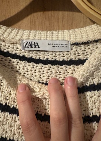 Çizgili Örgü Kadın Kazak - Görsel 3