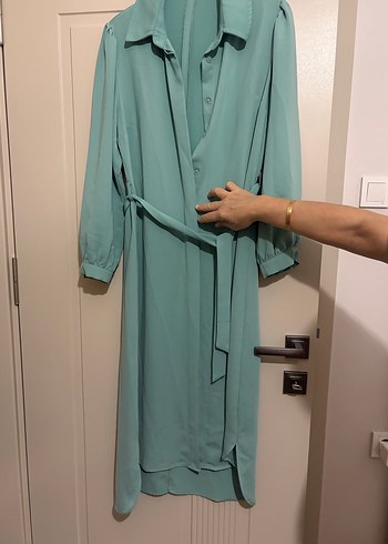 Uzun Turkuaz Kadın tunik - Görsel 2