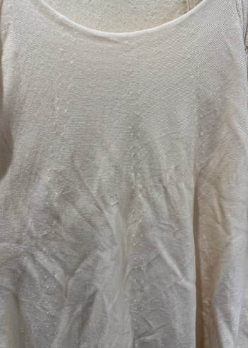 Bej Uzun Kollu Keten Midi Kadın Kazak - Görsel 3