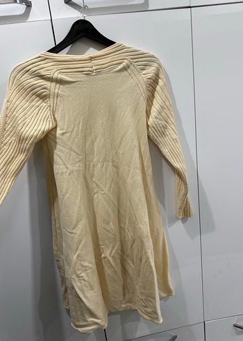 Bej Uzun Kollu Keten Midi Kadın Kazak - Görsel 9