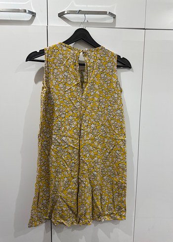 Sarı V Yaka Kolsuz mini Elbise - Görsel 5