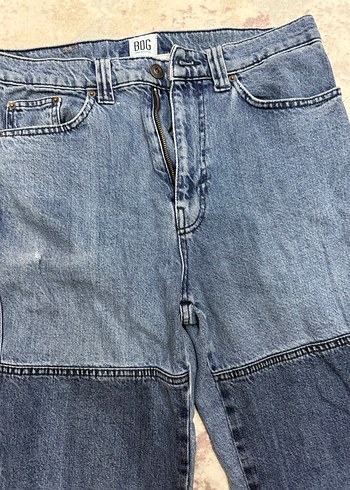 BDG Mavi Bağlama Desenli Salaş Midi Kot Pantolon - Görsel 6