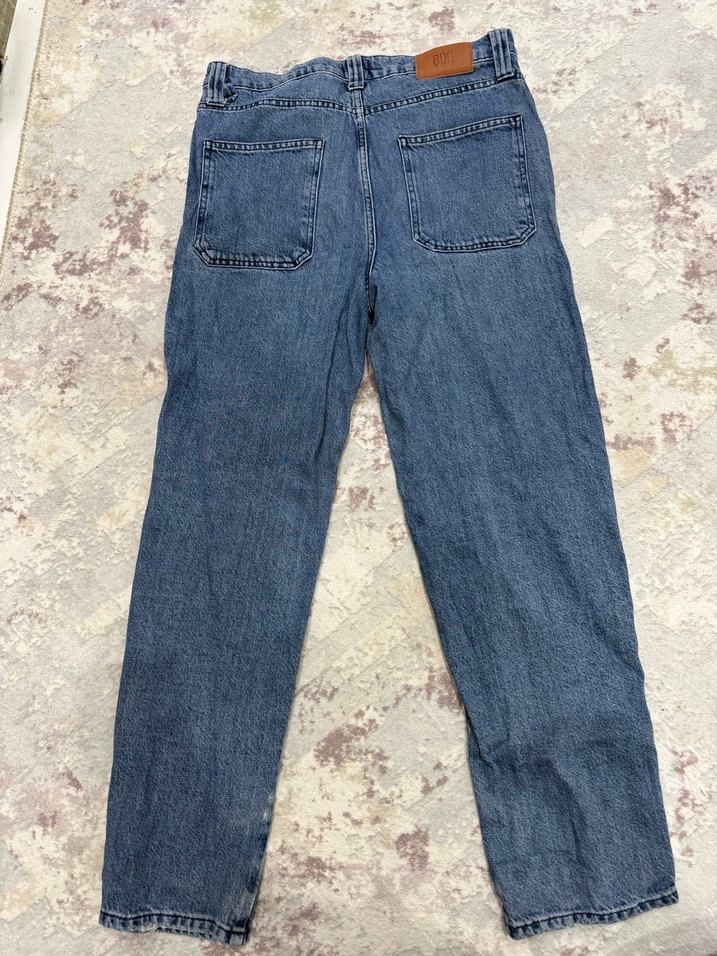 BDG Mavi Bağlama Desenli Salaş Midi Kot Pantolon - Görsel 5