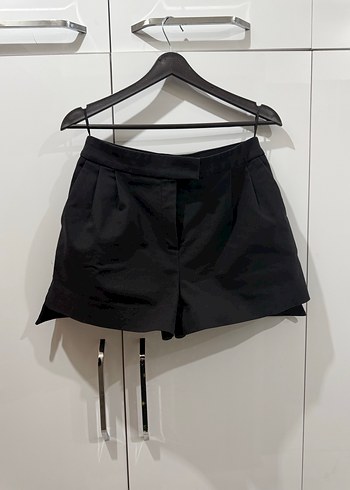 Siyah Kemerli Yüksek Bel Mini Şort - Görsel 7