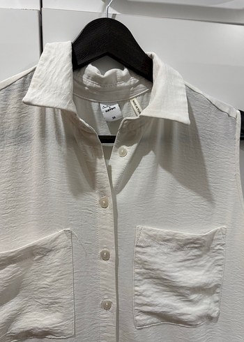 Beyaz Kolsuz Pilili Mini Elbise - Görsel 6