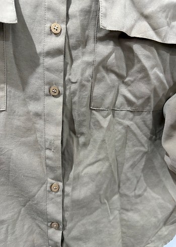 Bej Desenli Düğmeli Kadın Gömlek - Görsel 5