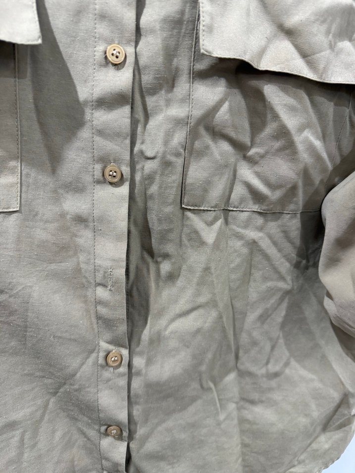 Bej  Desenli Düğmeli Kadın Gömlek - Görsel 5