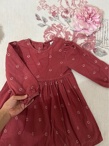 4 Yaş Beden bordo Renk Kız bebek çocuk elbise
