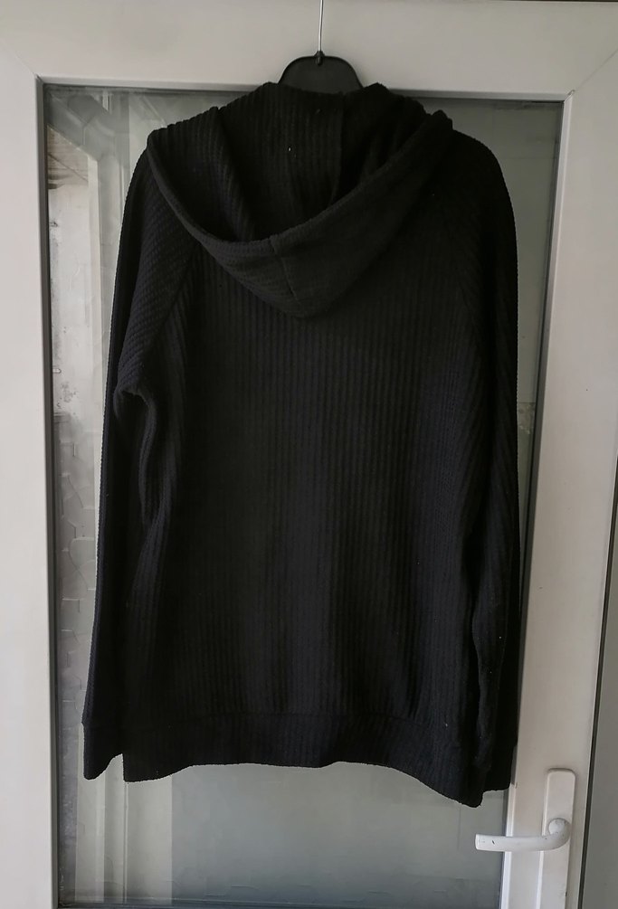 Siyah Kapüşonlu Fermuarlı erkek Ceket - Görsel 2