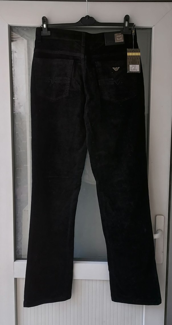 Siyah Kadife Regular Fit Erkek Pantolon - Görsel 4