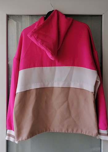 Kadın Pembe Kapüşonlu Fermuarlı Sweatshirt - Görsel 3