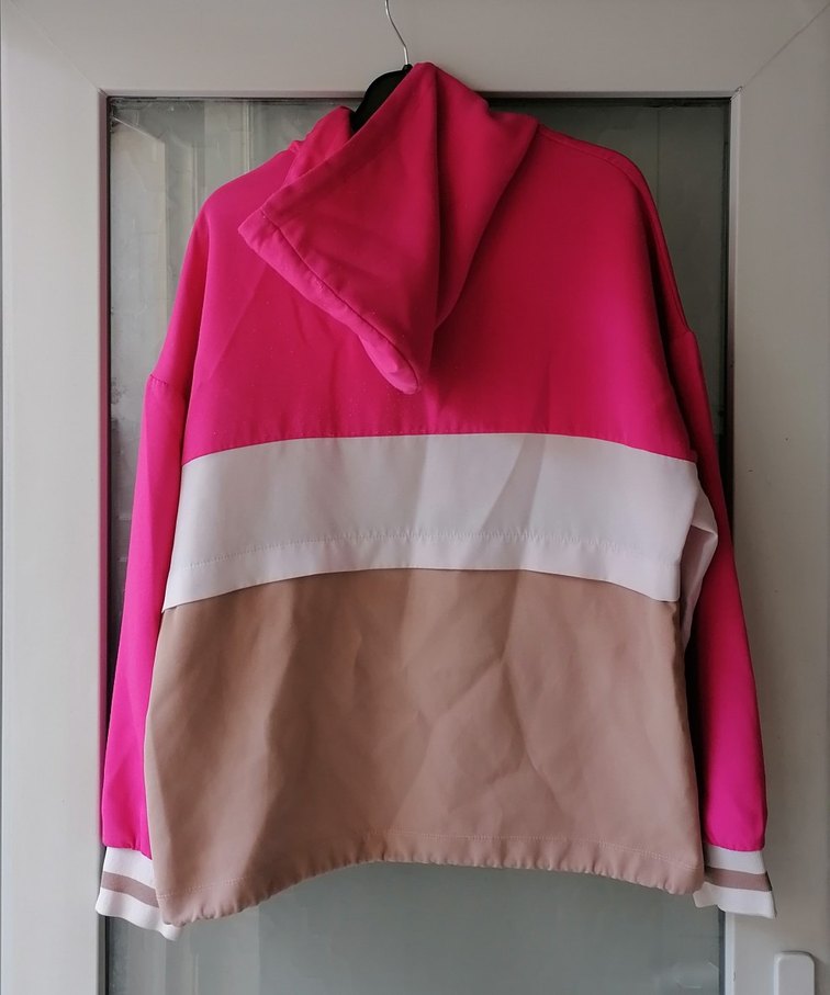Kadın Pembe Kapüşonlu Fermuarlı Sweatshirt - Görsel 3