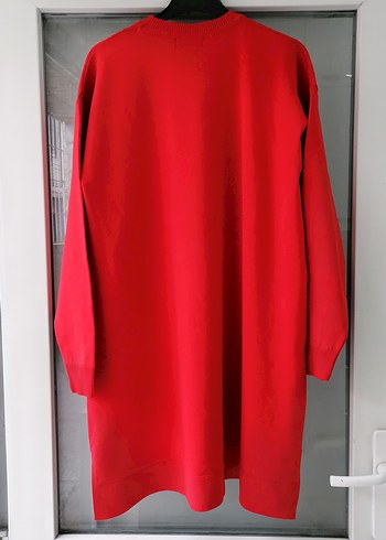 Boncuk Detaylı Kırmızı Kadın Uzun Kollu Tunik - Görsel 2