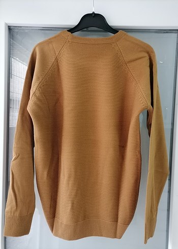 Erkek Kahverengi Triko Bisiklet Yaka Kazak - Görsel 2