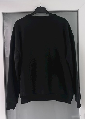 Siyah Baskılı Oversize Sweatshirt - Görsel 3