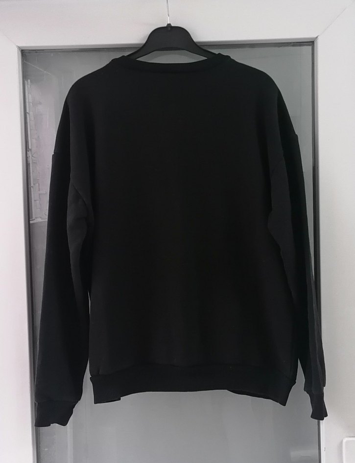 Siyah Baskılı Oversize Sweatshirt - Görsel 3