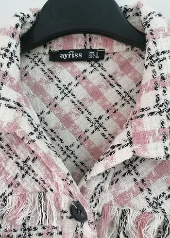 Düğmeli Pembe Kareli Kadın Gömlek - Görsel 4