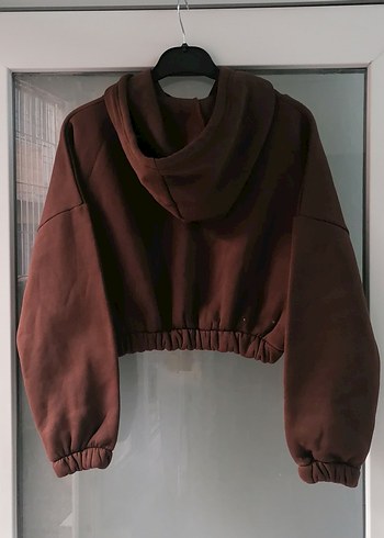 Kahverengi Kapüşonlu Kadın Sweatshirt - Görsel 3
