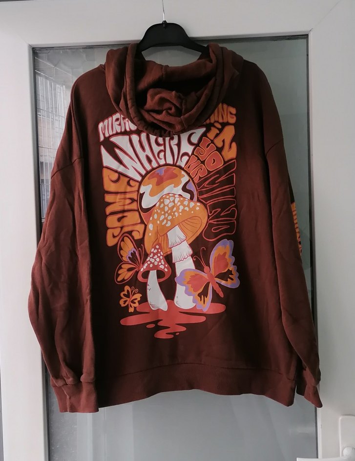 Kadın Kahverengi Kapüşonlu Sweatshirt - Görsel 2