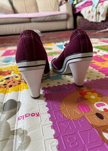 36 Beden bordo Renk Bordo Bağcıklı Sneaker Kadın Ayakkabı