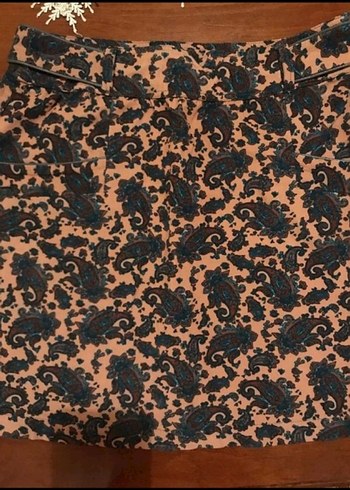 Önden Düğmeli Kısa Bohem Mini Etek - Görsel 2