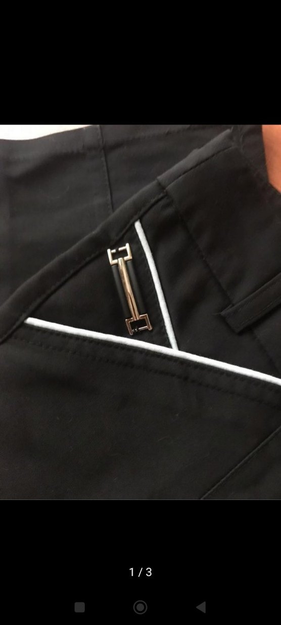 Siyah Fermuarlı Regular Fit Kadın Kumaş Pantolon - Görsel 2