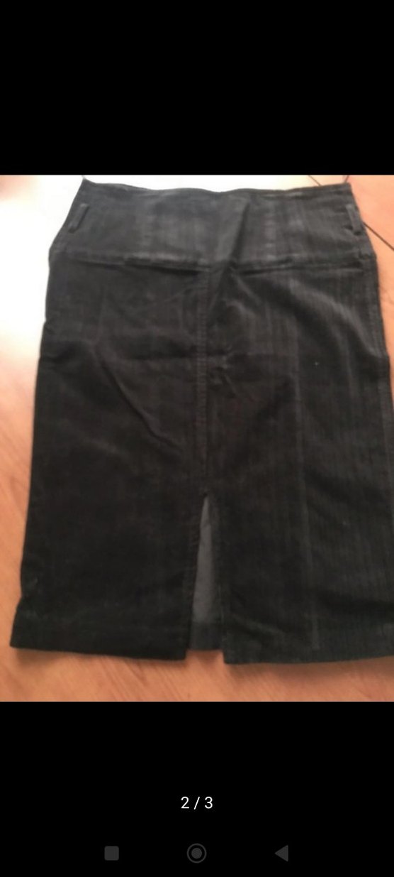 Siyah Süet Kemerli Midi Kalem Etek - Görsel 3