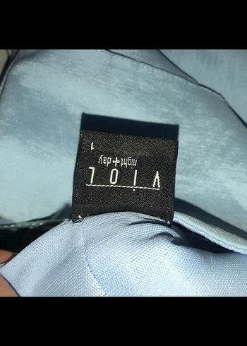 Nakışlı Pastel Mavi elbise Şallı - Görsel 3