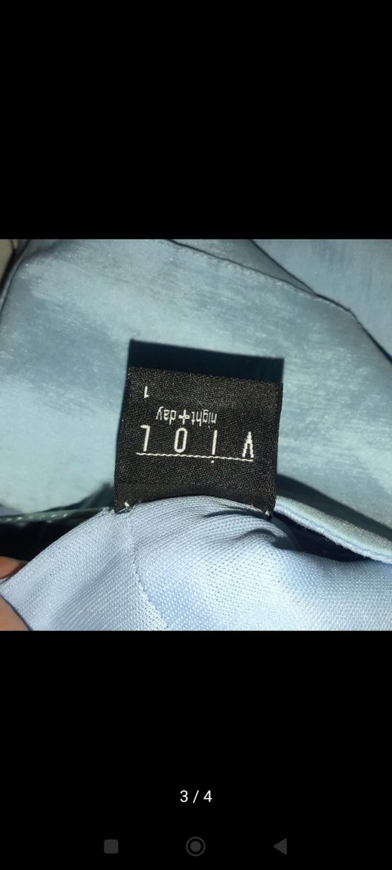 Nakışlı Pastel Mavi elbise Şallı - Görsel 3