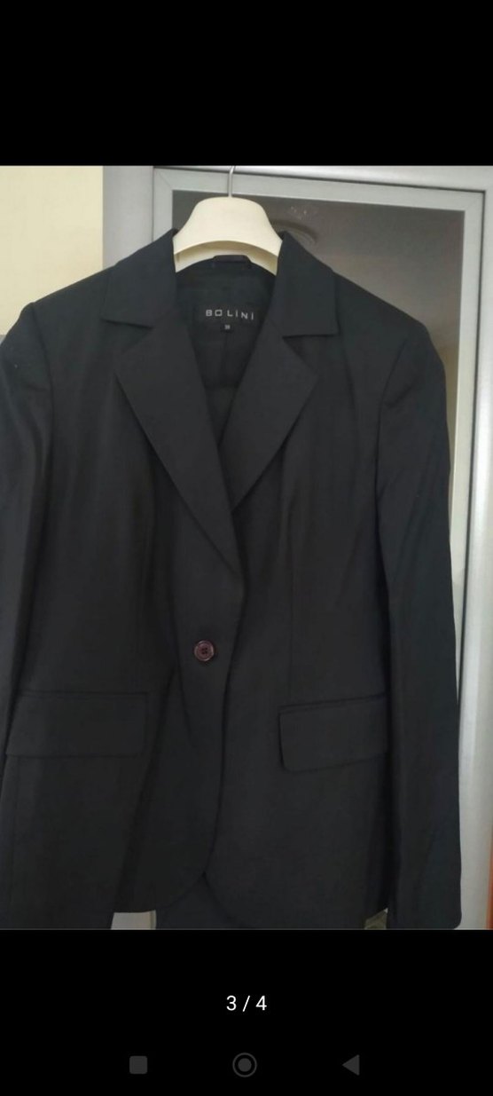 Siyah Düğmeli Kadın Blazer Ceket takım - Görsel 2