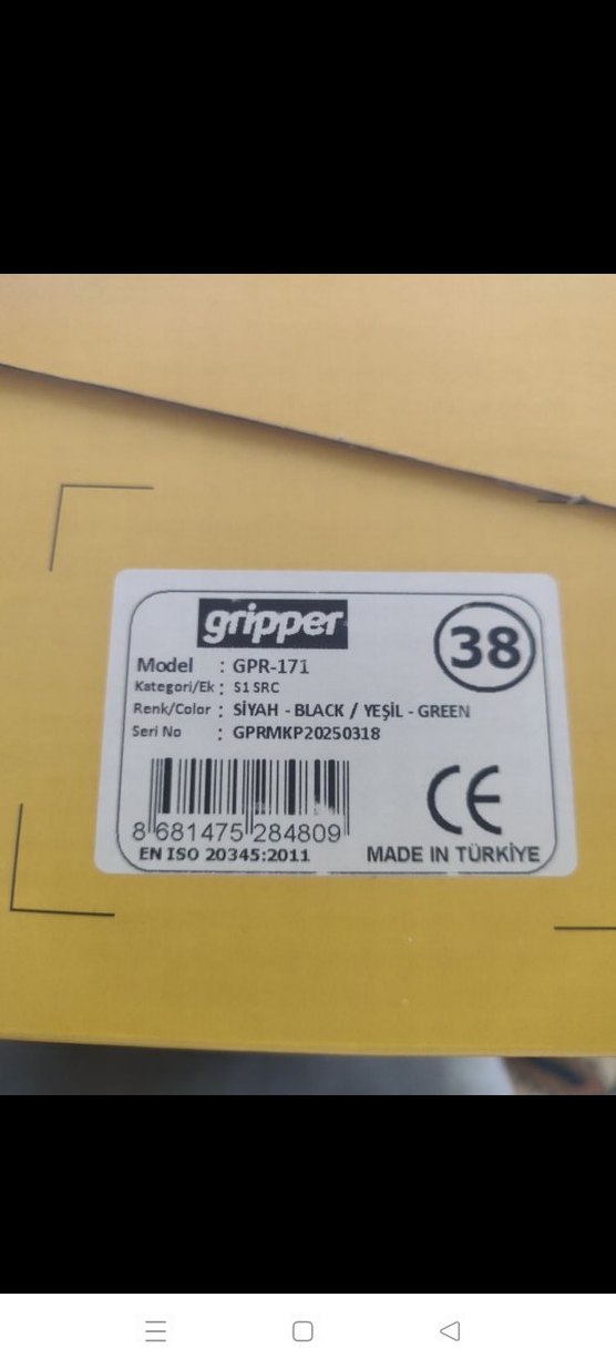 Gripper marka çelik burunlu kompozit iş ayakkabısı 38 numara. - Görsel 3