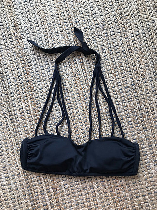 m Beden siyah Renk İp detaylı bikini üstü