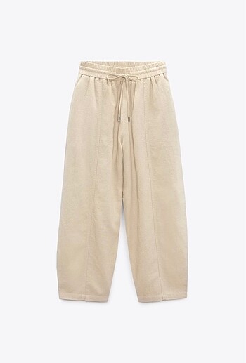 Zara Keten karışımlı şalvar pantolon
