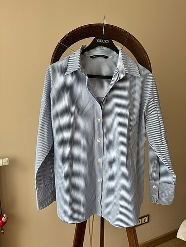 Zara çizgili poplin gömlek
