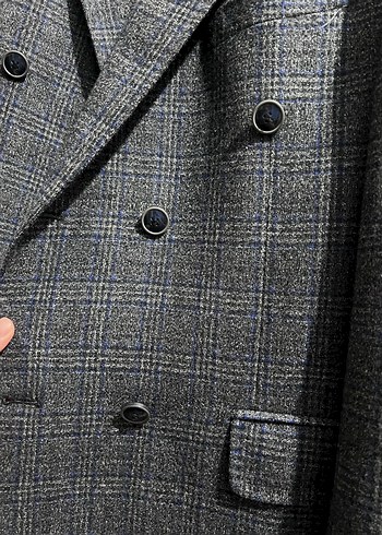 Abdullah Kiğılı Gri Ekose Desenli Erkek Takım Ceketi - Görsel 2