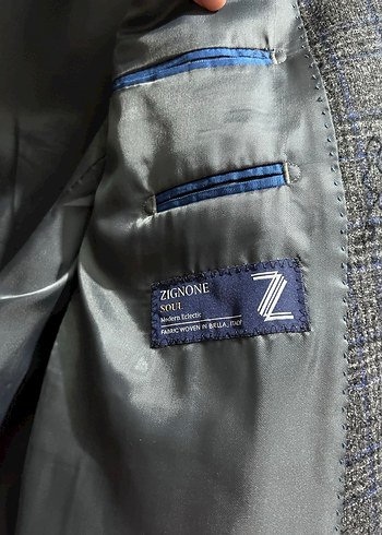 Abdullah Kiğılı Gri Ekose Desenli Erkek Takım Ceketi - Görsel 3