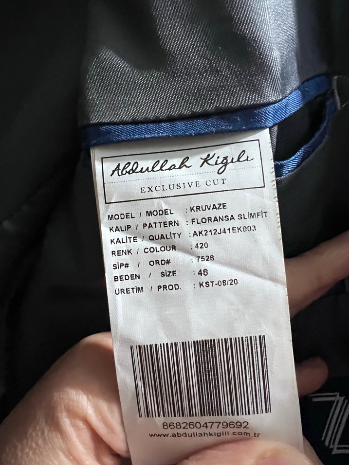 Abdullah Kiğılı Gri Ekose Desenli Erkek Takım Ceketi - Görsel 4